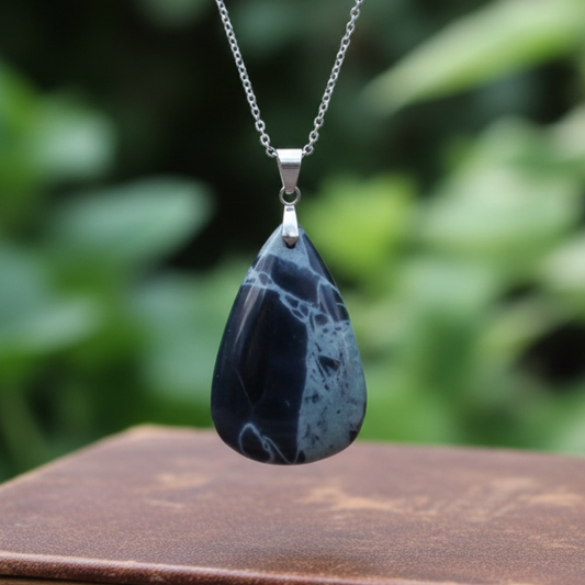 Pendentif en Obsidienne Spider Web (PE1150-1)