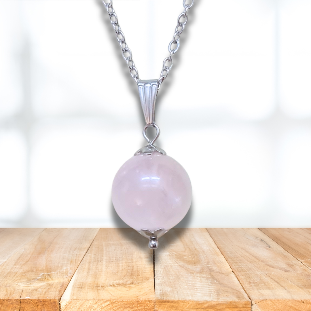 Pendentif perle en Quartz rose (PE2038) - ENAE Minéraux