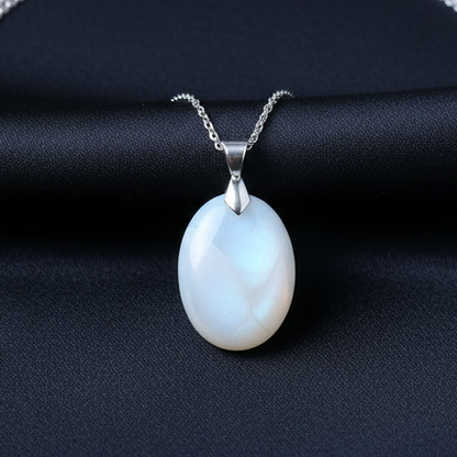 Pendentif en Pierre de Lune blanche (PE1744)