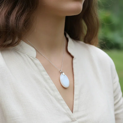 Pendentif en Pierre de Lune blanche (PE1744)