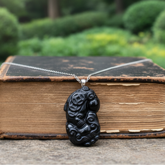 Pendentif Pixiu en Obsidienne Œil Céleste (PE1061-3)