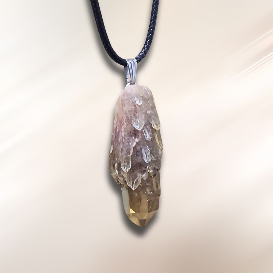 Pendentif en pointe de Citrine brute (PE2031-2)