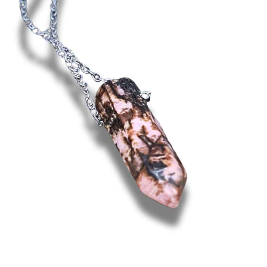 Pendentif en pointe de Rhodonite (PE1622-4)