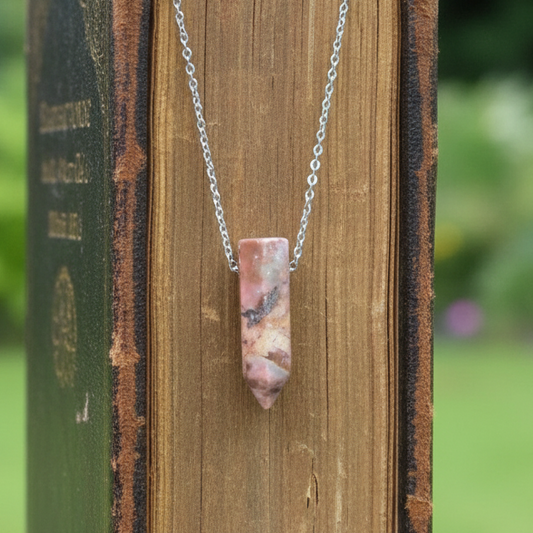 Pendentif en pointe de Rhodonite (PE1622-5)