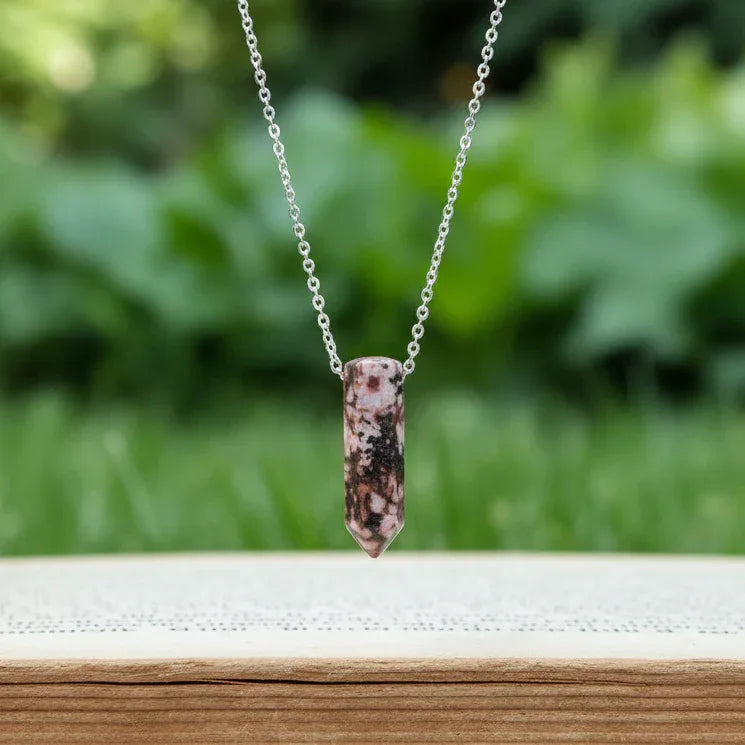 Pendentif en pointe de Rhodonite (PE1622-4)