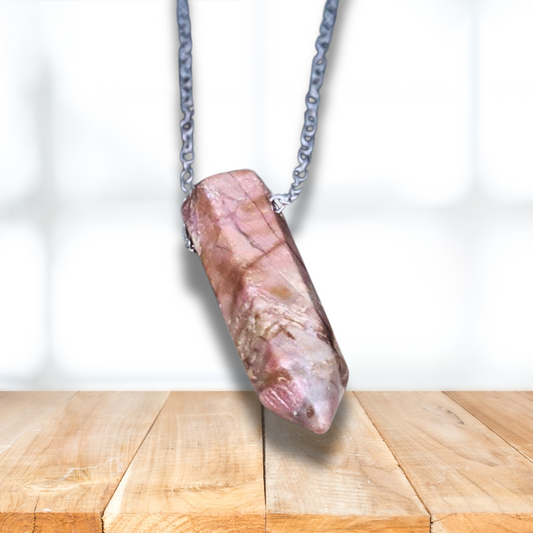 Pendentif en pointe de Rhodonite (PE1622-5) - ENAE Minéraux