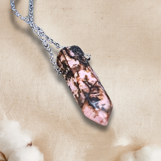 Pendentif en pointe de Rhodonite (PE1622-4)