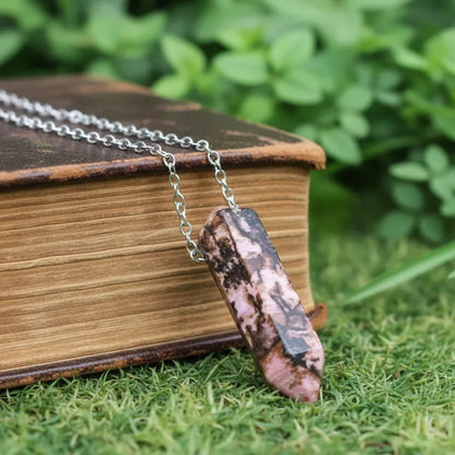Pendentif en pointe de Rhodonite (PE1622-4)