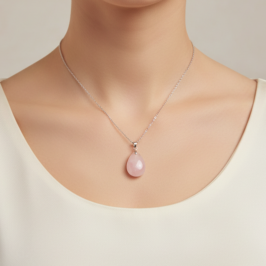 Pendentif en Quartz rose (PE2098)