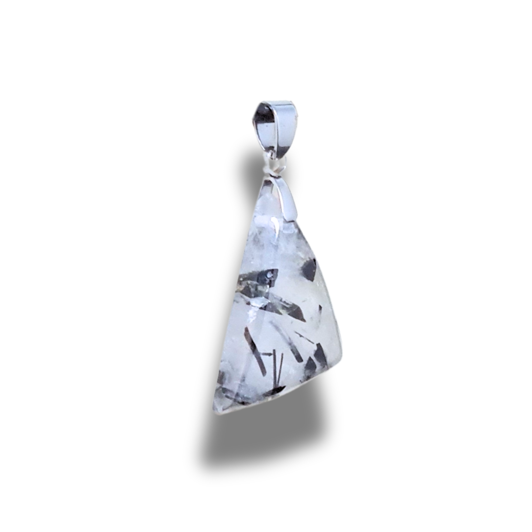 Pendentif en Quartz à Tourmaline noire (PE1996)