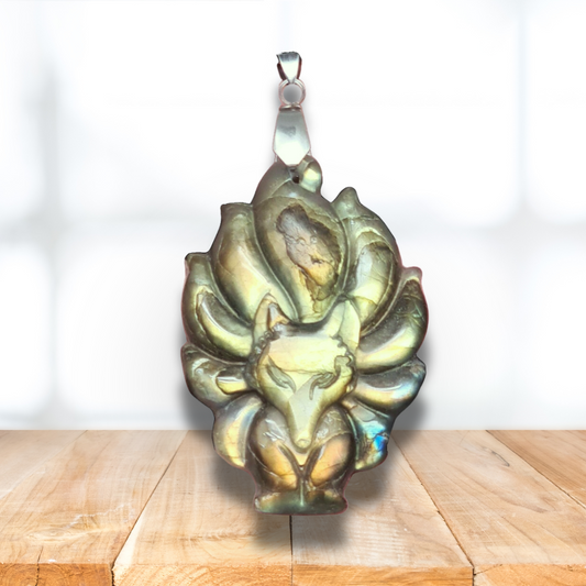 Pendentif Renard en Labradorite (PE1279-2) - ENAE Minéraux