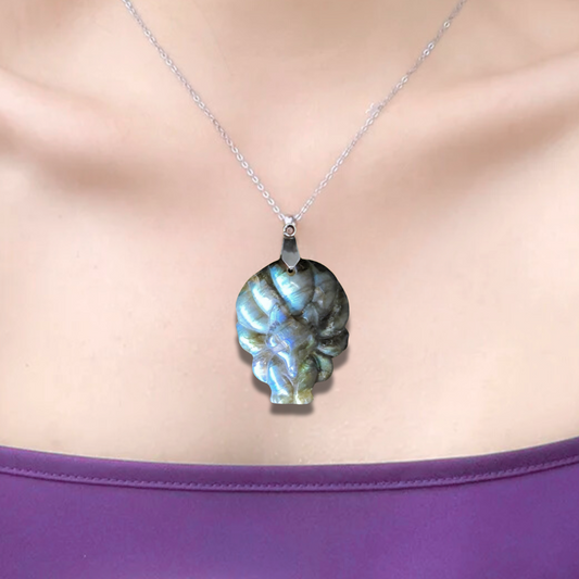Pendentif Renard en Labradorite (PE1279-3) - ENAE Minéraux