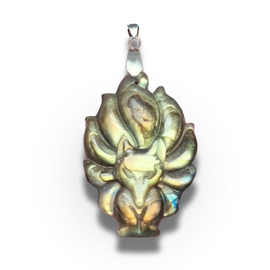 Pendentif Renard en Labradorite (PE1279-2) - ENAE Minéraux
