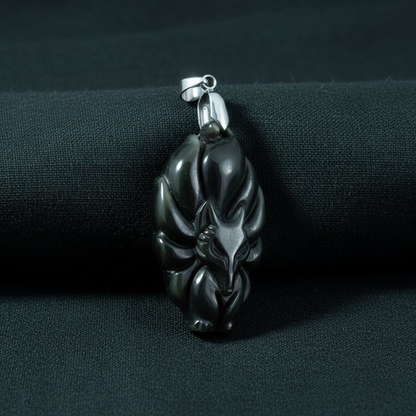 Pendentif Renard en Obsidienne Œil Céleste (PE1271-3)