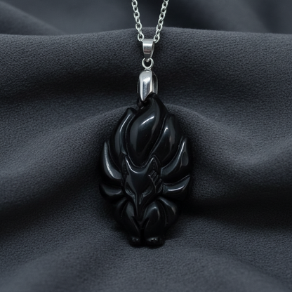 Pendentif Renard en Obsidienne Œil Céleste (PE1271-3)
