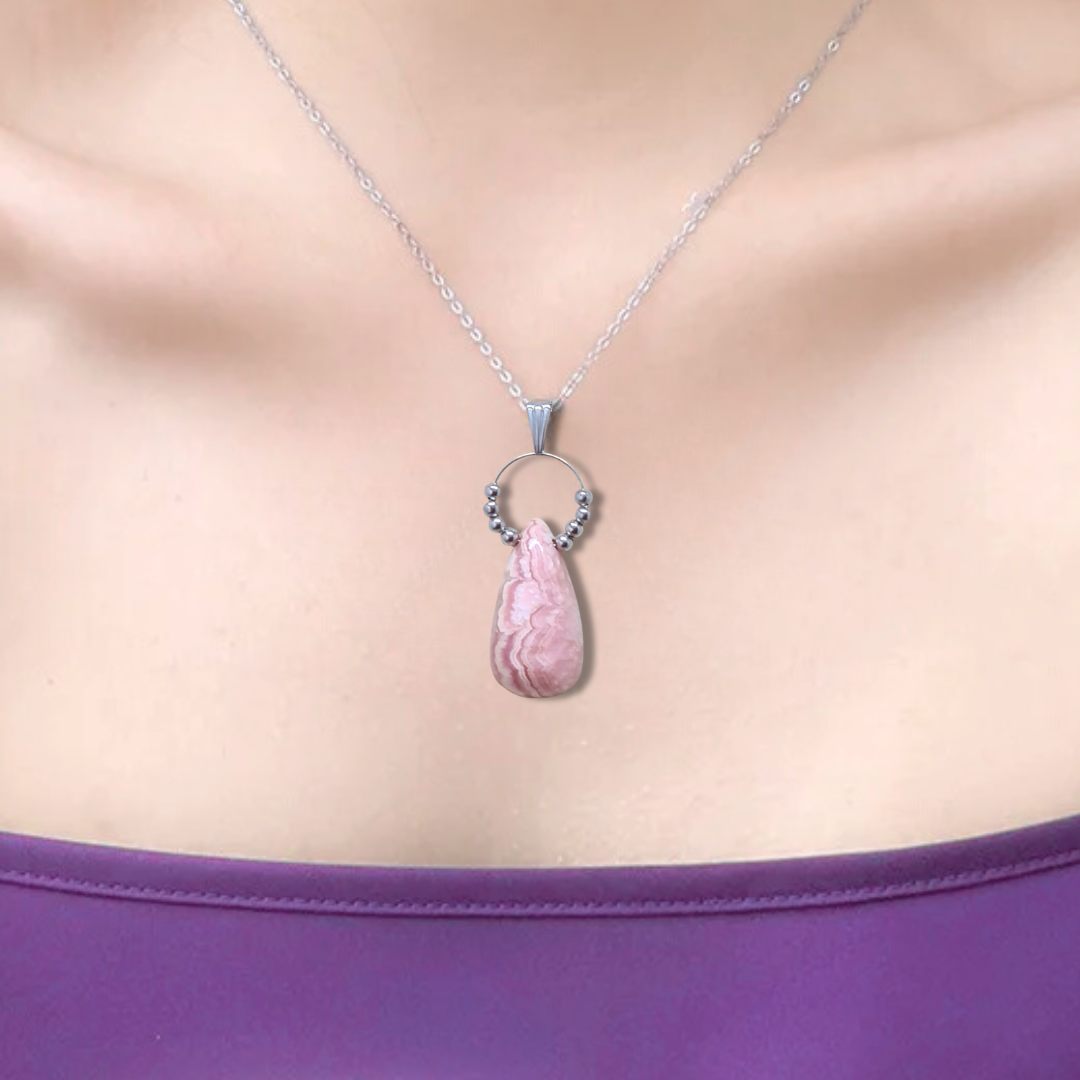 Pendentif en Rhodochrosite (PEL21-31) - ENAE Minéraux