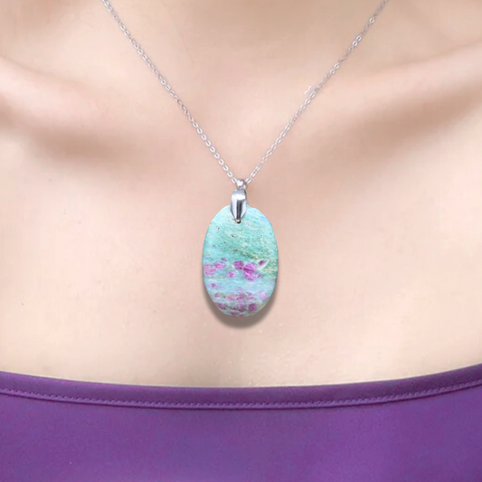 Pendentif en Rubis sur Fuchsite (PE1424-3) - ENAE Minéraux