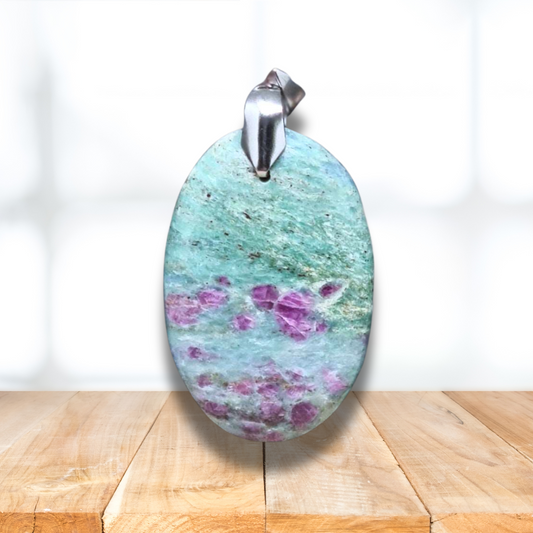 Pendentif en Rubis sur Fuchsite (PE1424-3) - ENAE Minéraux