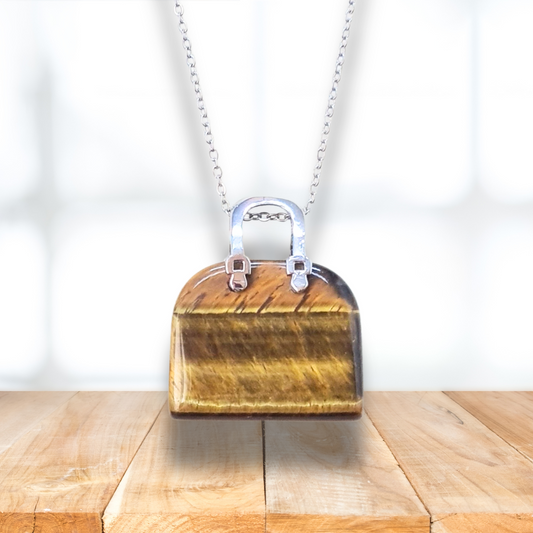 Pendentif Sac à main en Œil de Tigre (PE1837-2) - ENAE Minéraux