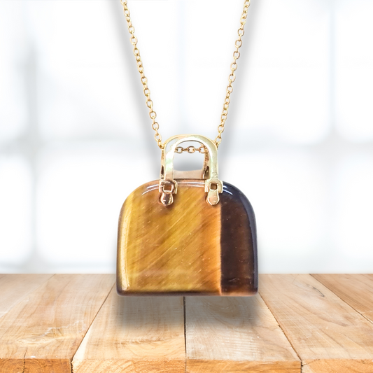 Pendentif Sac à main en Œil de Tigre (PE1837-1) - ENAE Minéraux