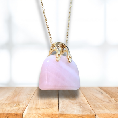 Pendentif Sac à main en Quartz rose (PE1835-2) - ENAE Minéraux