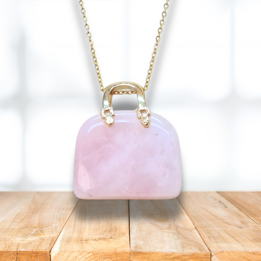 Pendentif Sac à main en Quartz rose (PE1835-1) - ENAE Minéraux