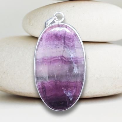Pendentif serti en Fluorite (PE1768)