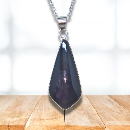 Pendentif serti en Obsidienne Œil Céleste (PE1864)