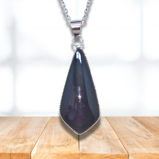 Pendentif serti en Obsidienne Œil Céleste (PE1864)