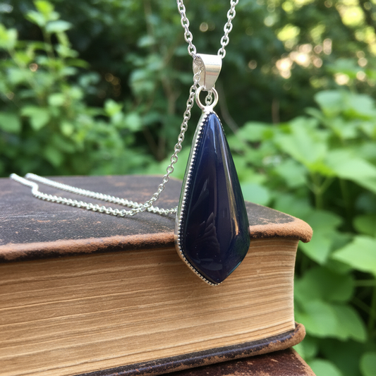 Pendentif serti en Obsidienne Œil Céleste (PE1864)