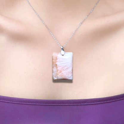Pendentif en Scolécite et Stilbite (PE1429) - ENAE Minéraux