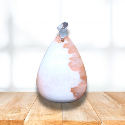 Pendentif en Scolécite et Stilbite (PE782) - ENAE Minéraux
