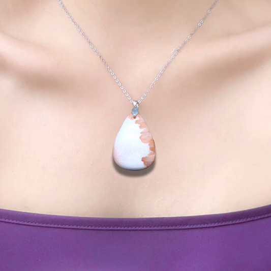 Pendentif en Scolécite et Stilbite (PE782) - ENAE Minéraux