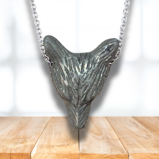 Pendentif Tête de loup en Pyrite (PE1100-9)