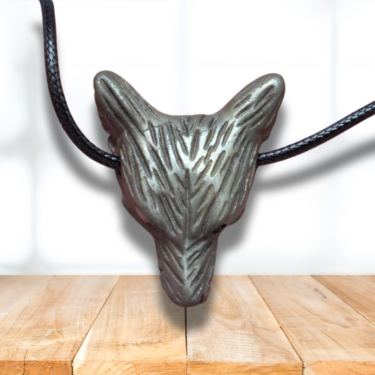 Pendentif Tête de loup en Pyrite (PE1100-10)