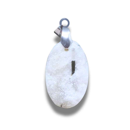 Pendentif en Tourmaline verte et Quartz face brute (PE1844-2)