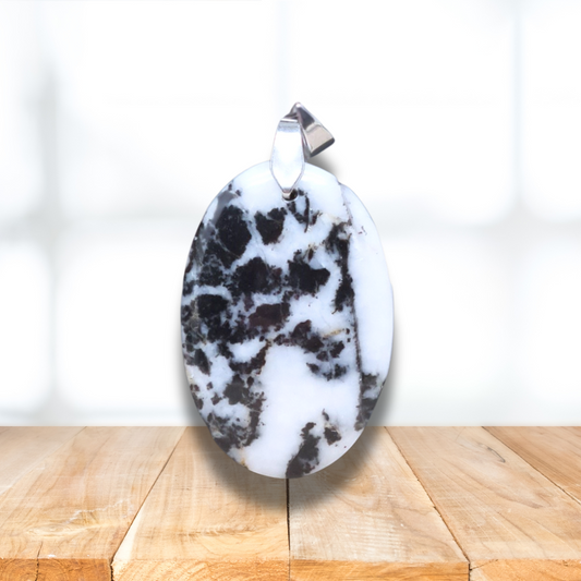 Pendentif en Albite et Tourmaline noire (PE1211) - ENAE Minéraux
