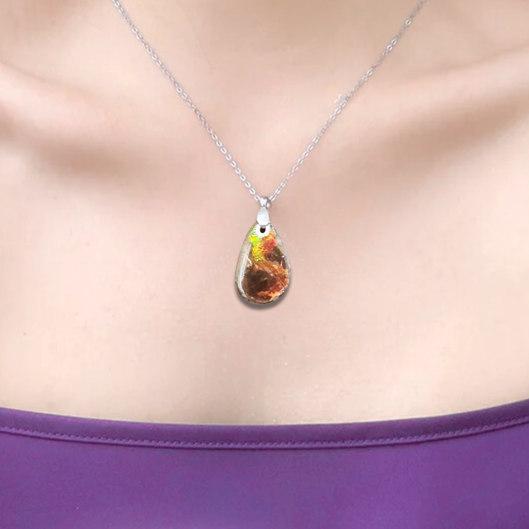 Pendentif en Ammolite (PE1909-2) - ENAE Minéraux