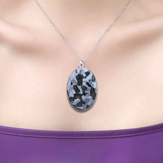 Pendentif serti en Gabbro (PE1735) - ENAE Minéraux