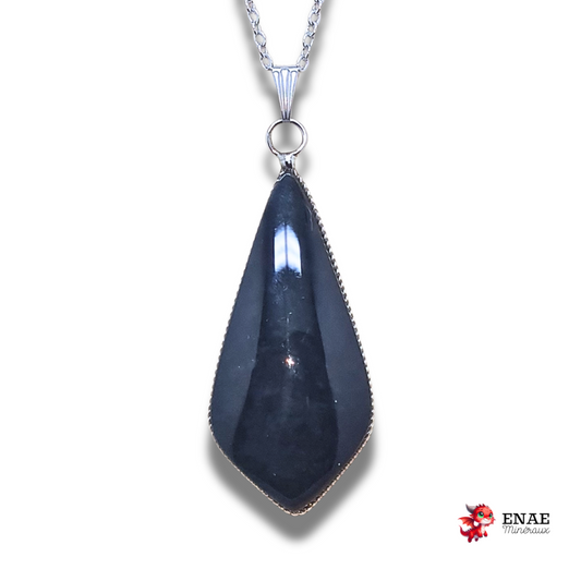 Pendentif serti en Obsidienne Manta Huichol (PE1880)