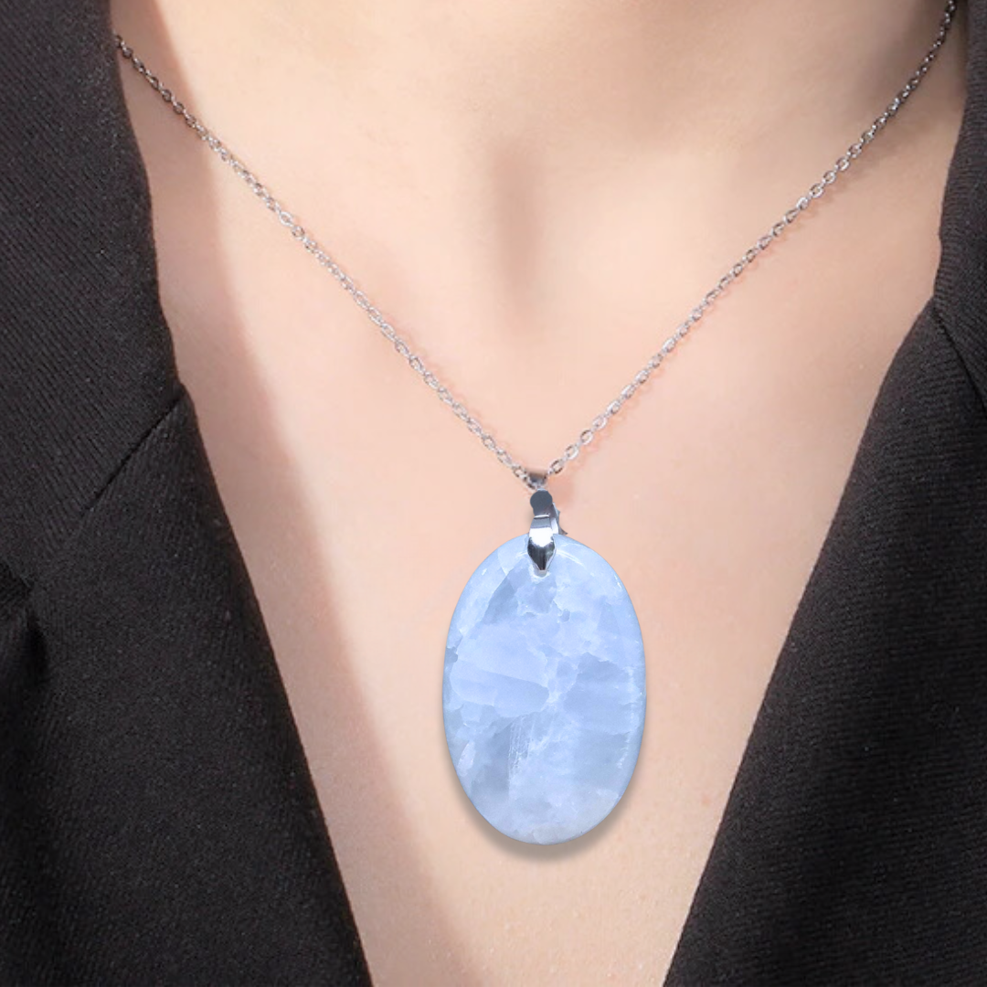 Pendentif en Calcite bleue (PE1420-3)