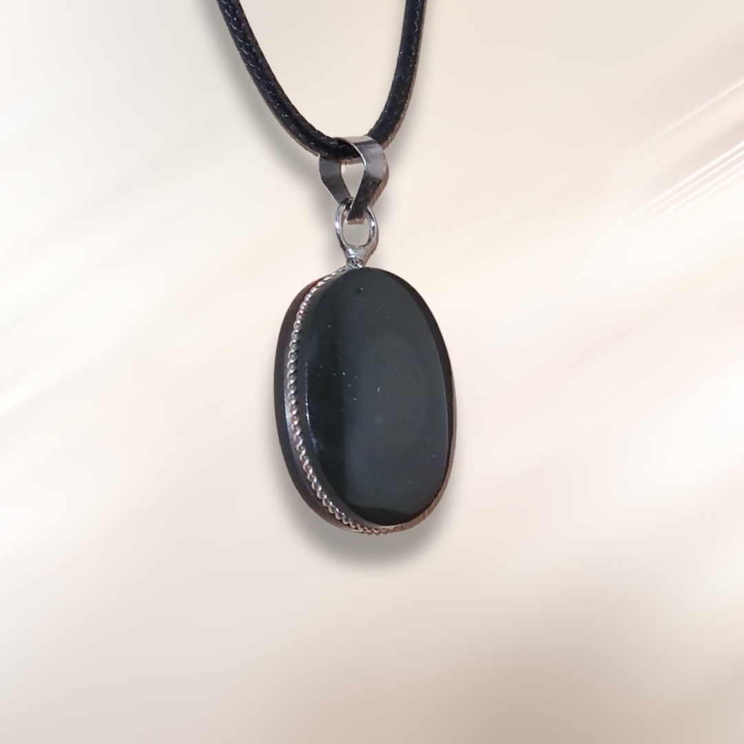 Pendentif serti en Obsidienne Œil Céleste (PE1863)