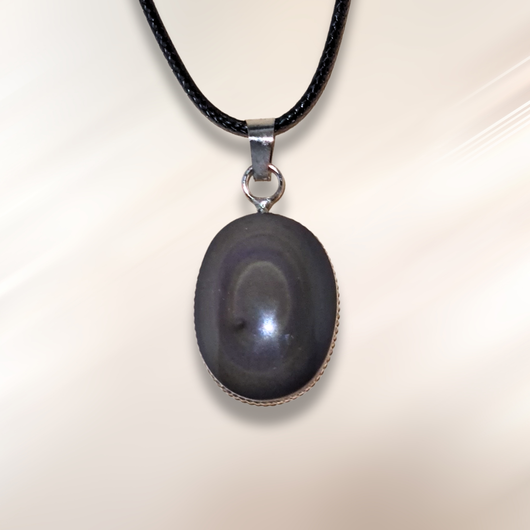 Pendentif serti en Obsidienne Œil Céleste (PE1863)