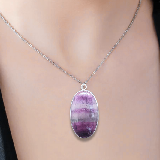 Pendentif serti en Fluorite (PE1768)