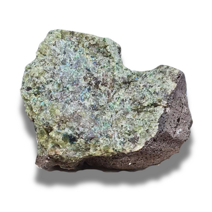 Péridot (Olivine) sur Basalte brut (MB131)