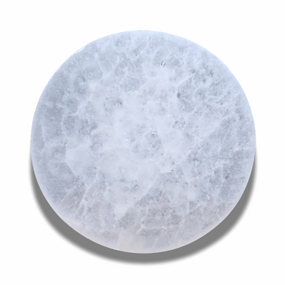 Plaque en Sélénite avec Cube de Metatron gravé - ENAE Minéraux