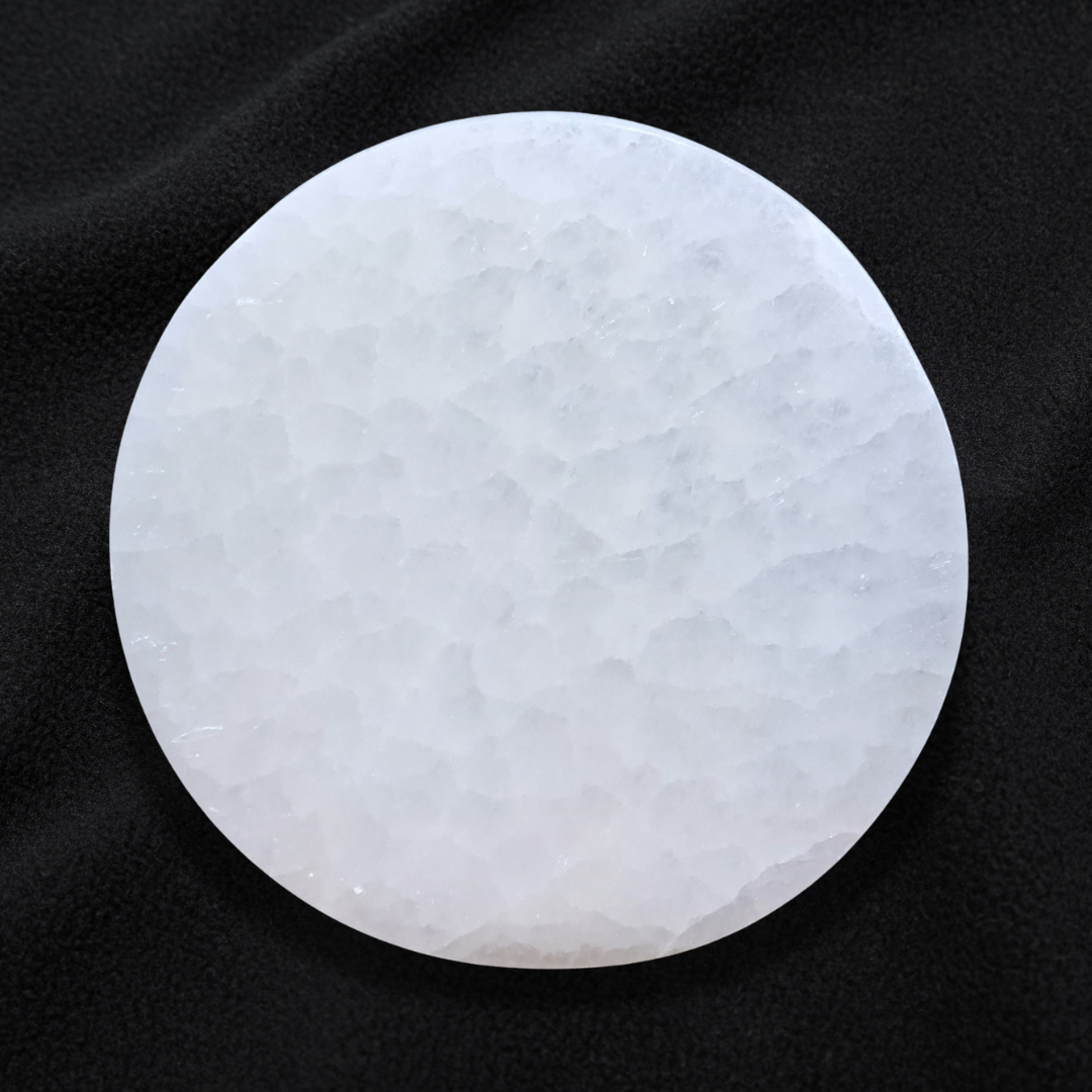 Plaque en Sélénite avec Fleur de Vie gravée 250g