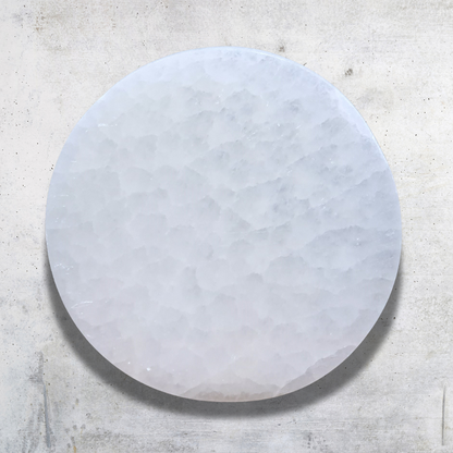 Plaque en Sélénite avec Fleur de Vie gravée 250g - ENAE Minéraux