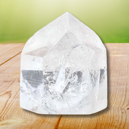 Pointe de Cristal de roche semi polie 118g (PRGFL143-2) - ENAE Minéraux