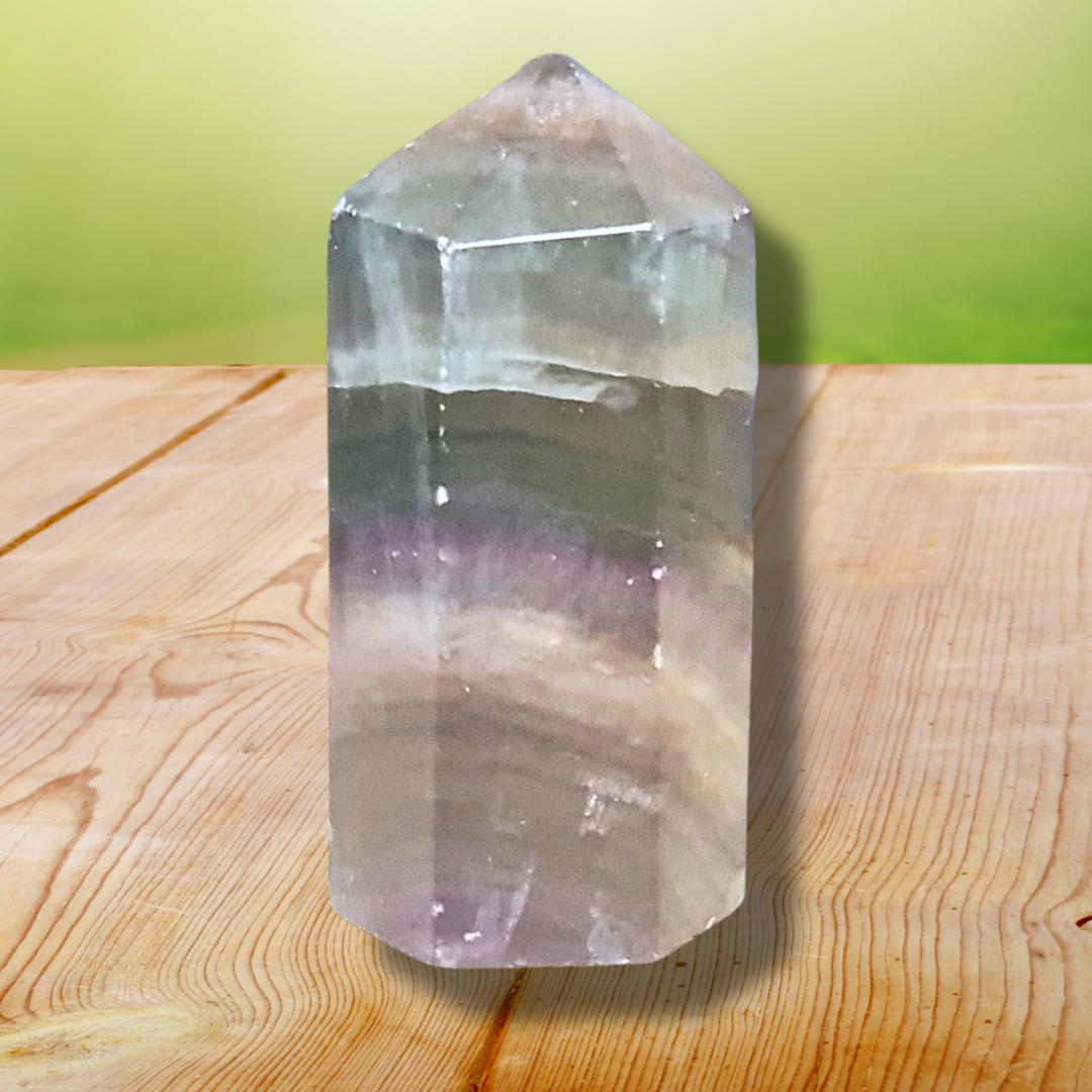 Pointe polie en Fluorite 59g (PRGFL315-5) - ENAE Minéraux